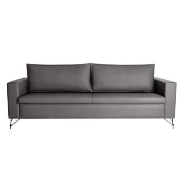 Imagem de Sofá 3 Lugares Adrian Veludo Cinza 230 cm - Keva