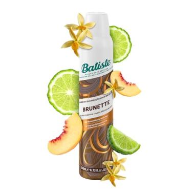 Imagem de Shampoo a seco Batiste Brunette para cabelos castanhos 200ml Remove Oleosidade, Refresca Rápido, Livre de Sulfatos, Para cabelos castanhos