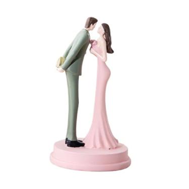 Imagem de Generic Estatueta de Casal Apaixonado, Coleção Moderna, Ornamento de Mesa, Escultura para Sala de Estar, Noivado, Armário ou Prateleira, Rosa