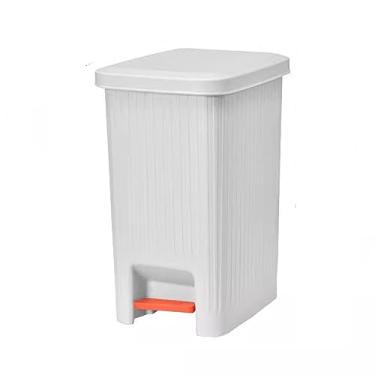 Imagem de Caixote do lixo de cozinha Lixeira de grande capacidade Footdal com tampa Liviroom Banheiro Quarto Bin, plástico, 10L/15L Lixeira/C/10L