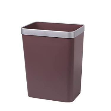 Imagem de Caixote do lixo classificação caixote do lixo com pressão plástico cozinha banheiro caixote do lixo sem tampa armazenamento de escritório cesto de papel de lixo caixote do lixo/cinza/12L