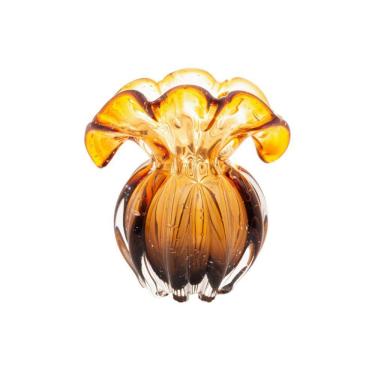 Imagem de Vaso Em Vidro Italy Âmbar E Marrom 15X16Cm