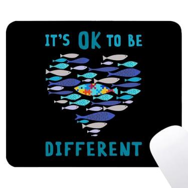 Imagem de Noaleviax Tapete de rato para conscientização do autismo - artigos de presentes de amor próprio, decoração de mesa, base de borracha antiderrapante quadrada à prova d'água para computador e acessórios