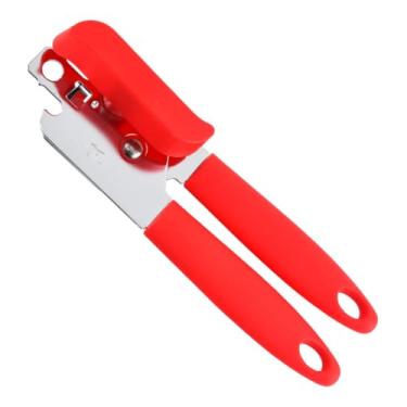Imagem de Abridor de Latas e Garrafas com Manivela Profissional em Aço Inox Preto, Vermelho e Roxo – Manual, Durável e Fácil de Usar CWK Tools (Vermelho)