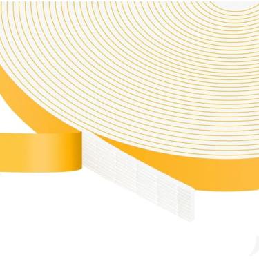 Imagem de Excluidor de rascunho para janelas de portas, fita de espuma autoadesiva, tira de vedação de rascunho para vedação de lacuna, 1,27 cm x 1/40.6 cm x 33 m, branco