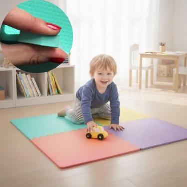 Imagem de Kit 4 Placa EVA 50x50 10mm Tapete Tatame Manta Borracha Piso Emborrach