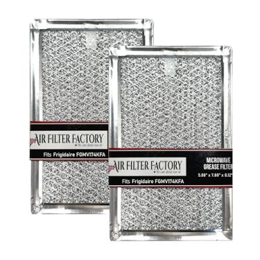 Imagem de Filtro de ar de fábrica, pacote com 2 unidades de substituição compatível para filtros de graxa de malha de microondas Frigidaire FGMV174KFA, 15 x 20 x 8 cm
