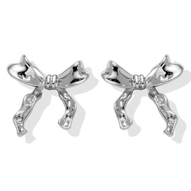 Imagem de Brincos de laço femininos com pingente de pérola, laço de pérola, presente de dia dos namorados, presentes de amizade