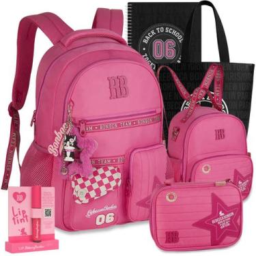 Imagem de Kit Mochila RB Rebecca Bonbon Estojo Lancheira Lancamento, Rosa