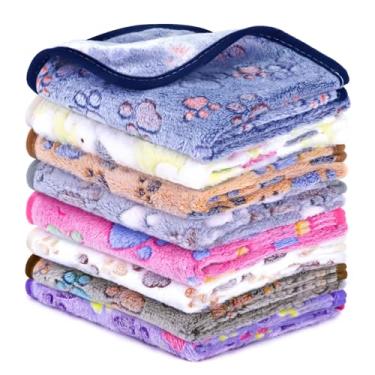 Imagem de YOQIVEXU 8 peças de roupa de cama laváveis de porquinho-da-índia absorventes para gaiola de animais pequenos, cobertores reutilizáveis de lã de porquinho-da-índia, à prova d'água, tapete de dormir