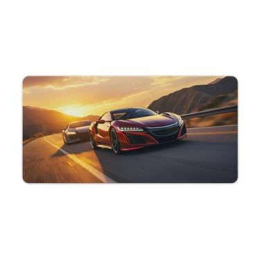 Imagem de JDM Vermelho NSX Vs Azul NSX Velocidade Esportes Carro Mesa Mesa Tapete de Mouse Pad Antiderrapante Grande Material de Escritório Tapete de Mesa Impermeável Borracha Mesa Escrita Pad para Escritório