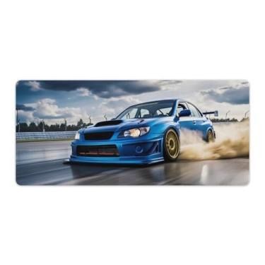 Imagem de Blue JDM Car WRX Sport Track Dust Desk Table Pad Mouse Pad Antiderrapante Grande Material de Escritório Tapete de Mesa de Borracha Impermeável Tapete de Escrita para Escritório Jogo Casa 40 x 90 cm
