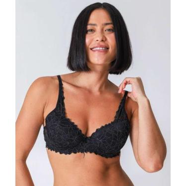 Imagem de Sutiã de Renda Com Base Brilho Lurex Marisa Preto-51025, Preto, 44