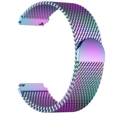 Imagem de GEAK Pulseira de relógio de metal de 20 mm, 22 mm e 18 mm compatível com Garmin Vivoactive 5/6/3/4, Venu 3S 2S/Venu 3 2, Forerunner 165/55/245/265, pulseira magnética de malha de aço inoxidável para