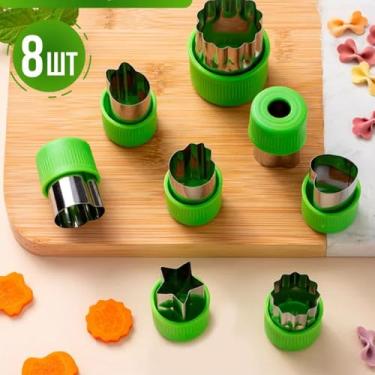 Imagem de Conjunto de Moldes Formas Aço Inoxidável para Frutas Legumes e Biscoitos com Carimbos - Flores Fofas Animais Desenho Animado Salada Biscoito Almoço Fe