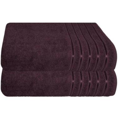 Imagem de Kit 2 Toalhas Banhão 100% Algodão 90X150 cm Teka Comfort, Vinho