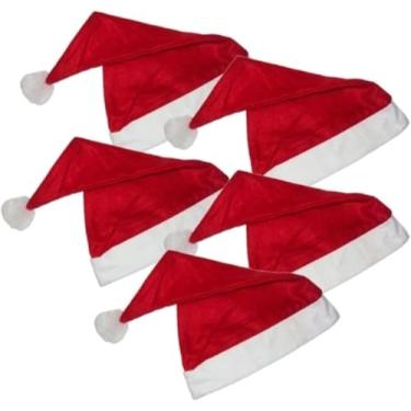 Imagem de Kit 5 Gorro Natalino Natal Chapéu de Papai Noel ORIGINAL