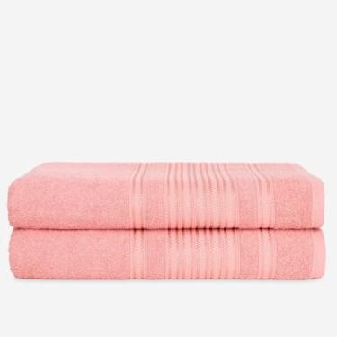 Imagem de Kit 2 Toalhas de Banho Luxo Algodão – Alta Absorção e Toque Macio (2 ROSA)