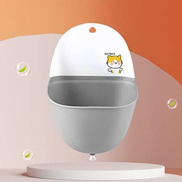 Imagem de Sanpyl Mictório Leve para Bebês, Estilo Desenho Animado, Capacidade Prática, Dobrável, Mictório para Treinamento de Penico para Meninos, Material Pp Tpr (Gato Cinzento (com Ganchos e Tampões de Água))