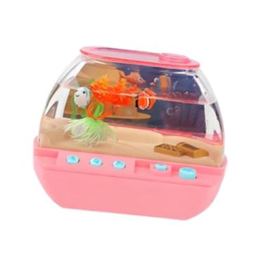 Imagem de KiBcsLic Aquário de brinquedo infantil para aprendizado precoce, diversão criativa com som e luz, conjunto de aquário simulado para meninas e meninos, presente, Rosa