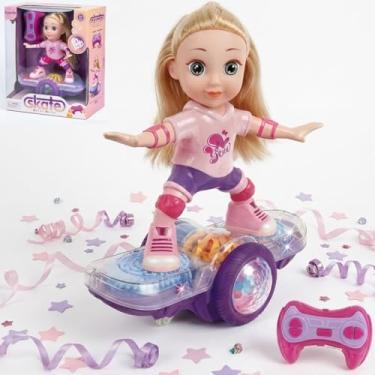 Imagem de Boneca Motorizada Skate Controle Remoto Menina Skatista Com Luz E Som Infantil Presente Divertido Kizumba