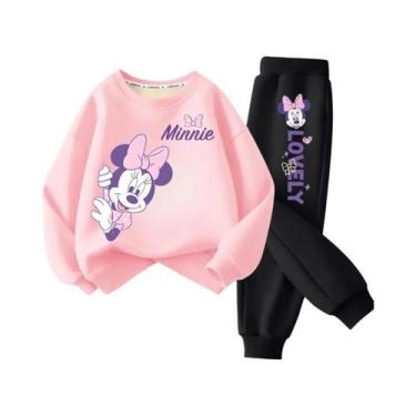 Imagem de Conjunto De Moletom Impresso Da Minnie Da Disney Para Meninas, 2 Peças