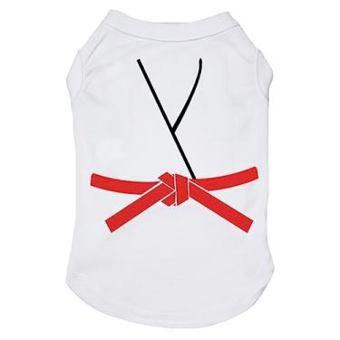Imagem de Petitebella Camisa de judô Karate Taekwondo Jersey Puppy Dog (branca/vermelha, grande)