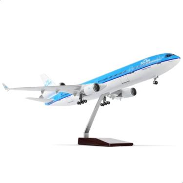 Imagem de QIYUMOKE 1/130 Large Scale Compatible for KLM MD-11 Airplane Model with Stand (18.5-inch L) for md11 Resin Airplane Model for Adult Aviation Souvenir Gift, Home or Office Desktop Decor
