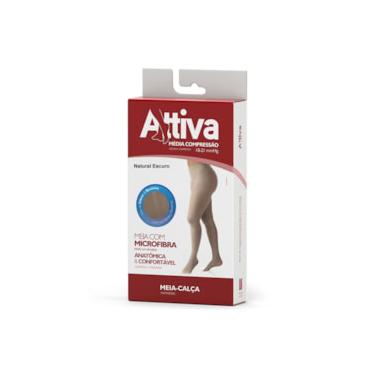 Imagem de Meia Calça Attiva- Ponteira Fechada Feminina - Média Compressão - Natu