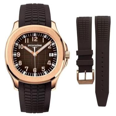 Imagem de 2026 SPECHT&SOHNE automático executivo pulseira de borracha Miyota 8215 Movt relógio de pulso esportivo à prova d'água 40mm relógios luminosos relógio masculino (Fivela Pin de ouro rosa V2)