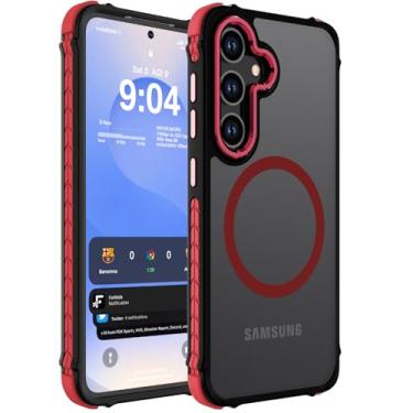 Imagem de DEERLAMN Capa magnética forte para Samsung Galaxy S24 Plus/S25 Plus de 6,7 polegadas, [compatível com Magsafe] [Proteção contra quedas de grau militar] Capa protetora de telefone fosca translúcida à