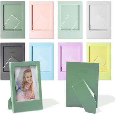 Imagem de IASINN 4 porta-retratos coloridos de 7,6 cm (5 x 7,6 cm), linda e colorida, multicolorida, 5 x 7 cm, para exibição de mesa em casa e escritório
