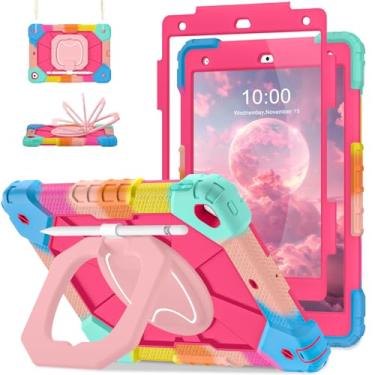 Imagem de Auizotl Capa para iPad 9ª/8ª/7ª geração, capa para iPad de 10,2 polegadas 9ª geração com protetor de tela/suporte giratório/suporte para caneta, resistente, à prova de choque, compatível com crianças