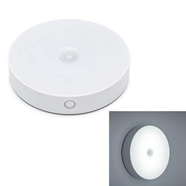 Imagem de Luz Noturna LED com Sensor de Movimento Recarregável via USB Lâmpada Redonda Indução Corporal Humana e Ímã Colocável em Qualquer Lugar para Mesa Cabec