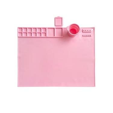 Imagem de Tapete de Pintura Silicone Lavável Artesanato Antiaderente com Copo Água Plegável Suporte para Pincéis Poços Tinta Régua Integrada Suministros DIY Resina Argila Fabricação Bijuterias Projetos Criativo