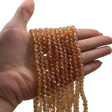 Imagem de Fios de Cristais 6mm para Bijuteria e Artesanato – 10 Fios com ~850 Pedras da Mesma Cor (Guaraná)