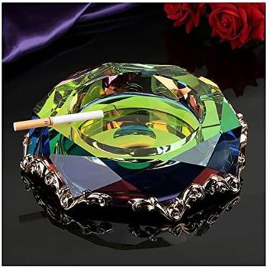 Imagem de Cinzeiros Domésticos Bandeja De Cinzas Cinzeiro De Vidro Pesado De Cristal Para Cigarros Cinzeiros Decorativos Internos E Externos Peças Centrais (cor: C),A,Hilarious123