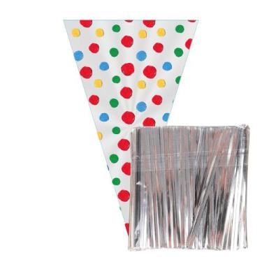 Imagem de 500 Saco Cone para Lembrancinha 18x30cm com Fecho - AAZ