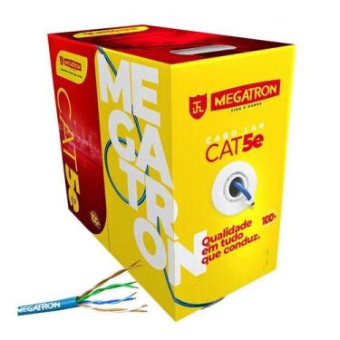 Imagem de Cabo lan rede cat5e 100% cobre azul anatel 170 mt megatron