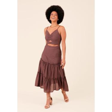 Imagem de Saia Midi Com Recortes Em Laise - Pop Me, G