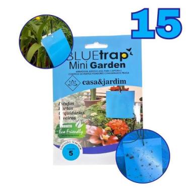 Imagem de Armadilha Azul Blue Trap Mini Garden 15un Captura Tripes, MoscasBranca