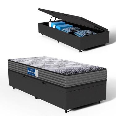 Imagem de Cama Box Baú com Colchão de Espuma D60 Double Face Guarda Costas Comfort Force Probel Solteiro 88cm