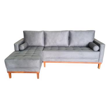 Imagem de Sofá  Chaise Resty Lado Esquerdo Tecido Suede Pé Base Madeira  220x140