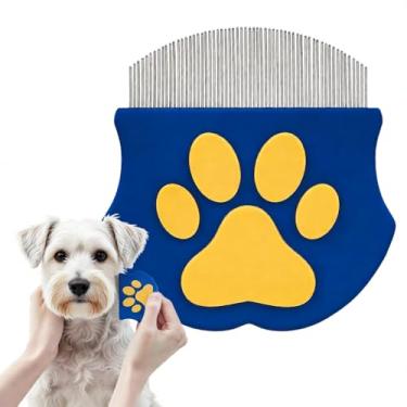 Imagem de Pente profissional para animais de estimação | Removedor de manchas de lágrimas de aço inoxidável para gatos e cães | Ferramenta suave de cuidados com a cabeça redonda | Compacto e portátil para