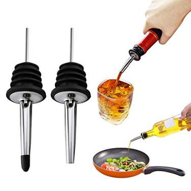 Imagem de Bico de Vertido para Garrafa Vinho Cerveja Bebida Alcoólica Azeite Oliva em Aço Inoxidável 304 Rolha Cortiça Dispenser F