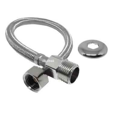 Imagem de Engate Mangueira Flexível Trançado Aço Inox 60Cm Quente Fria - Alpha H