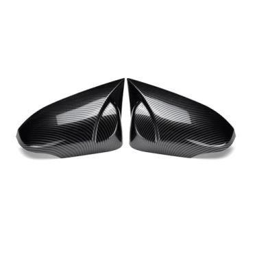 Imagem de 1 par de capa de espelho, compatível com Toyota CHR C HR C-HR 2017 2018 2019 2020 2021 capa de espelho retrovisor de buzina (aparência de fibra de carbono)