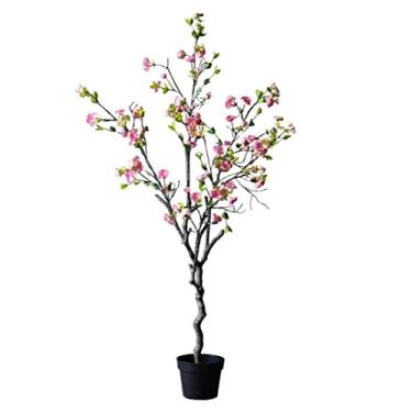 Imagem de SLGGPJBU Plantas falsas planta artificial flor de cerejeira decoração de árvore artificial sala de estar quarto decoração árvore falsa plantas artificiais interior ao ar livre, 120 cm-a