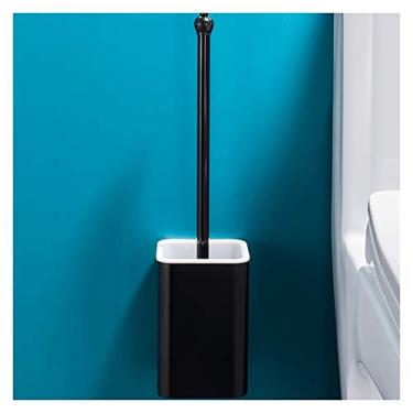 Imagem de Escova de vaso sanitário para banheiro Suporte de escova de vaso sanitário doméstico com cabo longo limpeza completa vaso sanitário montado na parede kit de limpeza de escova de vaso sanitário
