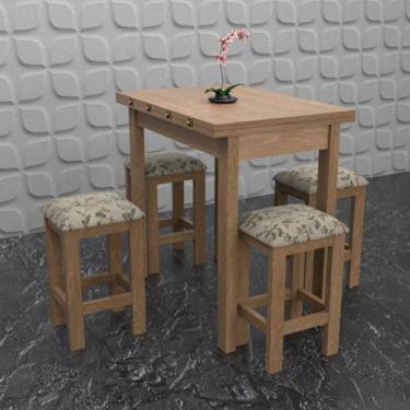 Imagem de Conjunto De Mesa Dobrável Com 4 Bancos Romana - Móveis Meneghetti